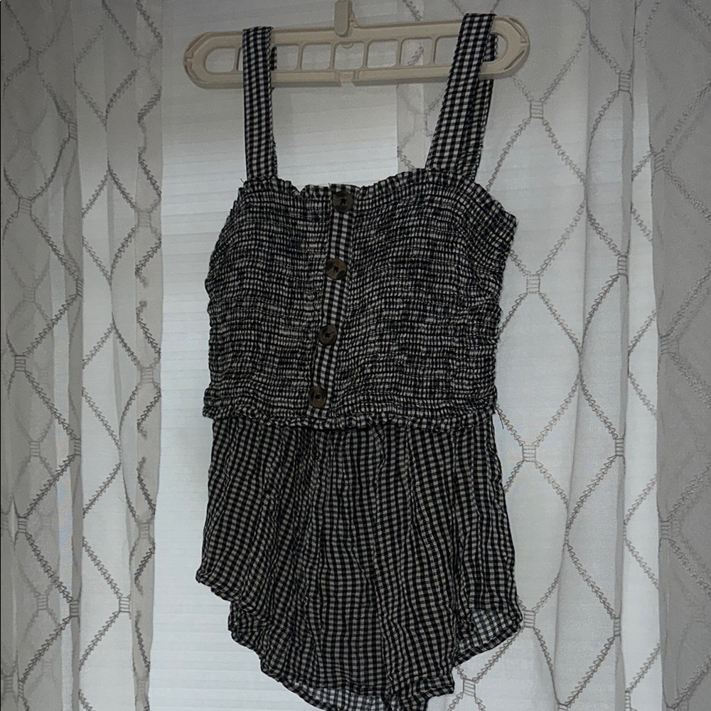 Black and White Skirt Set with Striking Stripes